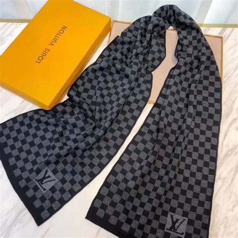 louis vuitton scarf mens black